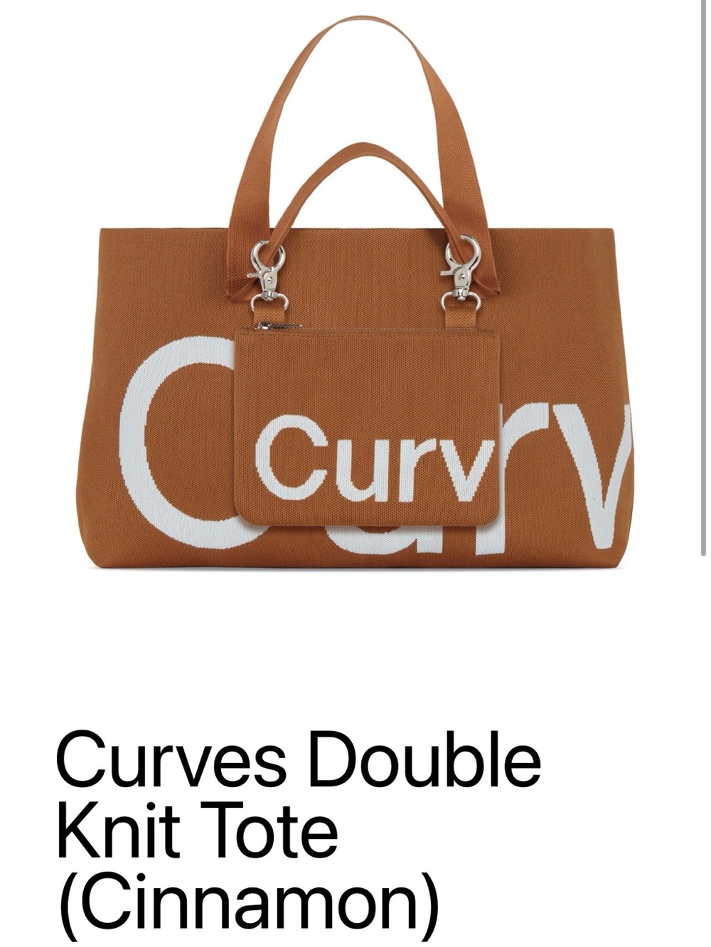 NEW Curves Double Knit Tote (Cinnamon) — Designer Logo Knit Tote